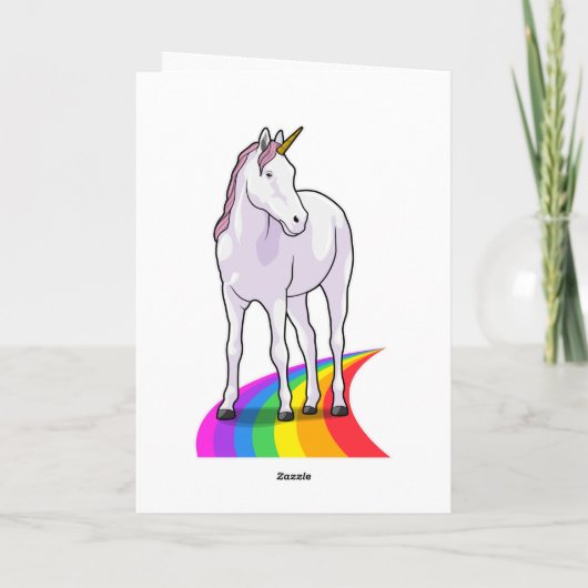 Einhorn mit Regenbogen Karte (Rückseite)