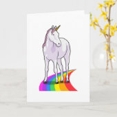 Einhorn mit Regenbogen Karte (Gelbe Blume)