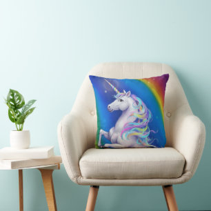 Einhorn mit Regenbogen Kissen