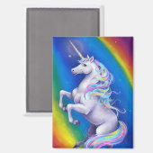 Einhorn mit Regenbogen Magnet (Vorderseite/Rückseite)