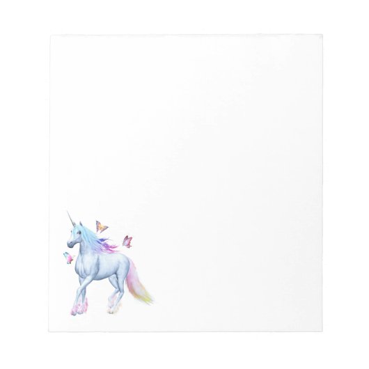 Einhorn mit Regenbogen Notizblock (Vorderseite)