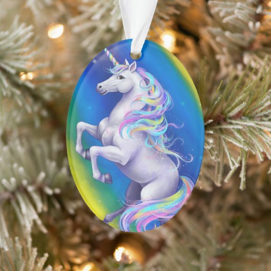 Einhorn mit Regenbogen Ornament (Baum)