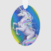 Einhorn mit Regenbogen Ornament (Vorderseite)