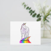 Einhorn mit Regenbogen Postkarte (Stehend Vorderseite)