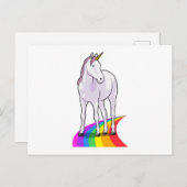 Einhorn mit Regenbogen Postkarte (Vorne/Hinten)