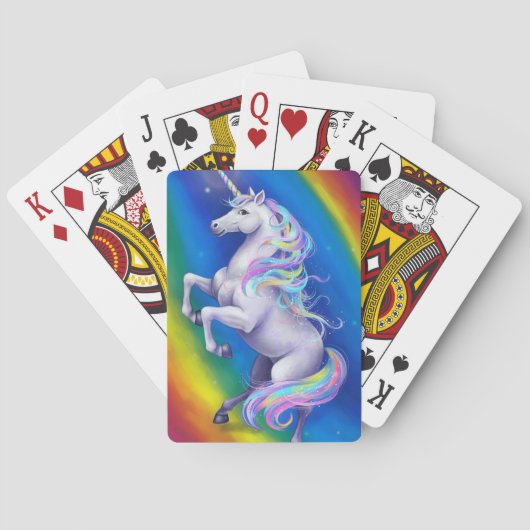 Einhorn mit Regenbogen Spielkarten (Rückseite)