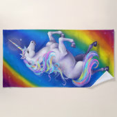 Einhorn mit Regenbogen Strandtuch (Vorderseite)