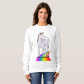 Einhorn mit Regenbogen Sweatshirt (Vorne ganz)