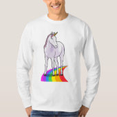 Einhorn mit Regenbogen T-Shirt (Vorderseite)