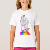 Einhorn mit Regenbogen T-Shirt (Vorderseite)