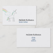 Einhorn mit Regenbogen und Wolke Visitenkarte (Vorne/Hinten)