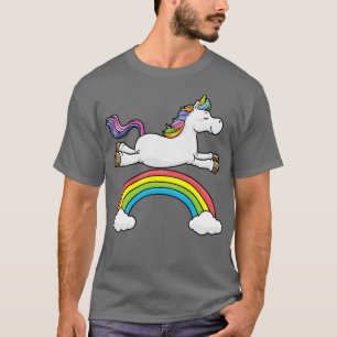 Einhorn mit Regenbogen und Wolken T-Shirt
