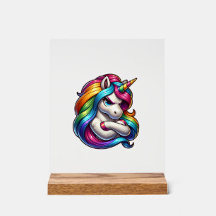 Einhorn mit Regenbogenmähne Kunst Tank Top Acrylschild