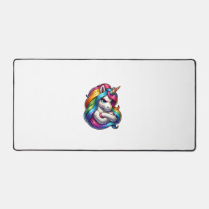 Einhorn mit Regenbogenmähne Kunst Tank Top Schreibtischunterlage