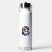 Einhorn mit Regenbogenmähne Kunst Tank Top Trinkflasche (Vorderseite)