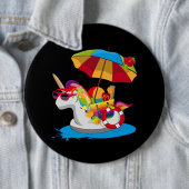 Einhorn mit Regenbogenmane und Sonnenschirm Button (Beispiel)