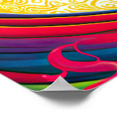 Einhorn mit Regenbogenmane und Starry Night Ai Art Poster (Ecke)