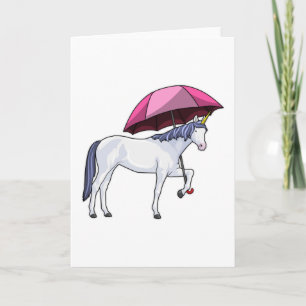 Einhorn mit Regenschirm Karte