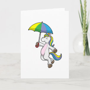 Einhorn mit Regenschirm Karte