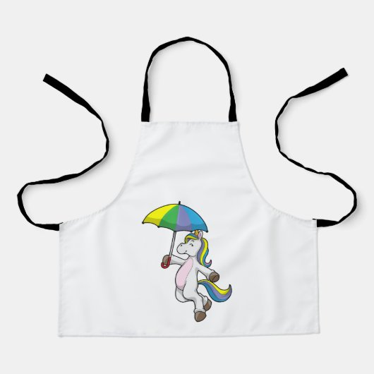 Einhorn mit Regenschirm Schürze (Vorderseite)