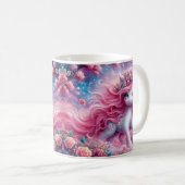 Einhorn mit rosa Herzen Kaffeetasse (VorderseiteRechts)