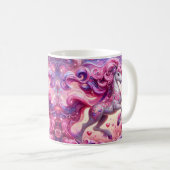 Einhorn mit rosa Herzen Kaffeetasse (VorderseiteRechts)