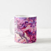 Einhorn mit rosa Herzen Kaffeetasse (Vorderseite Links)