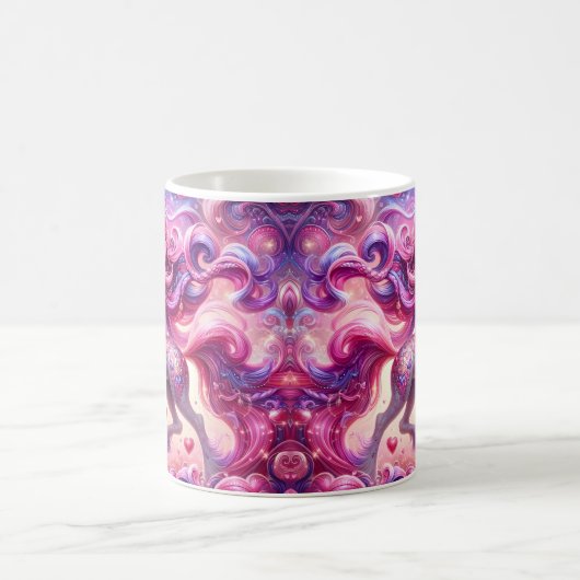 Einhorn mit rosa Herzen Kaffeetasse (Mittel)