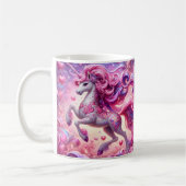 Einhorn mit rosa Herzen Kaffeetasse (Links)