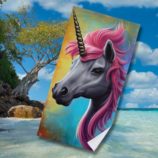 Einhorn mit rosa Mane Beach Handtuch