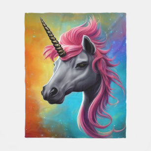 Einhorn mit rosa Mane Fleecedecke