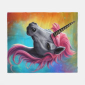Einhorn mit rosa Mane Fleecedecke (Vorderseite (Horizontal))
