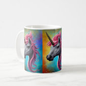 Einhorn mit rosa Mane Kaffeetasse (Vorderseite Links)