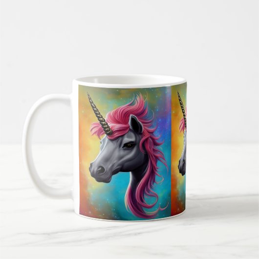 Einhorn mit rosa Mane Kaffeetasse (Links)