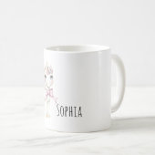 Einhorn mit rosa Schleife Kaffeetasse (VorderseiteRechts)