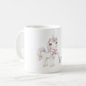 Einhorn mit rosa Schleife Kaffeetasse (Vorderseite Links)