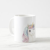 Einhorn mit rosa Schleife Kaffeetasse (Vorderseite Links)