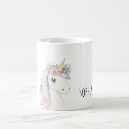 Einhorn mit rosa Schleife Kaffeetasse (Mittel)