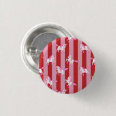 Einhorn mit rosa und roten Streifen  Button (Vorne & Hinten)
