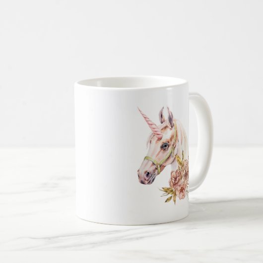 Einhorn mit Rose Kaffeetasse (VorderseiteRechts)