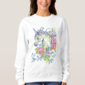 Einhorn mit Rose Sweatshirt (Vorderseite)