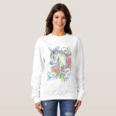 Einhorn mit Rose Sweatshirt (Vorne ganz)