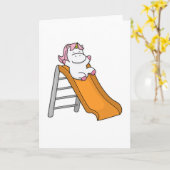 Einhorn mit Schaukel Karte (Gelbe Blume)