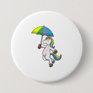 Einhorn mit Schirm Button