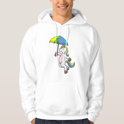 Einhorn mit Schirm Hoodie (Vorderseite)