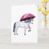 Einhorn mit Schirm Karte (Gelbe Blume)