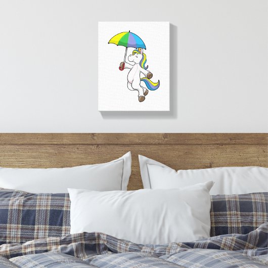 Einhorn mit Schirm Leinwanddruck (Insitu (Schlafzimmer))