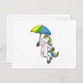 Einhorn mit Schirm Postkarte (Vorne/Hinten)