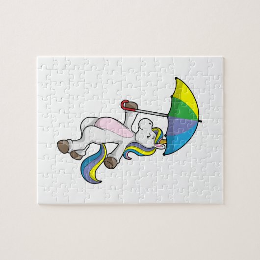 Einhorn mit Schirm Puzzle (Horizontal)
