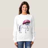 Einhorn mit Schirm Sweatshirt (Vorne ganz)